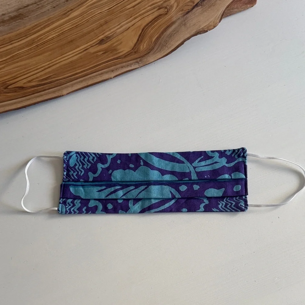 Marimekko Blue and Purple Patterned Adult Face Mask